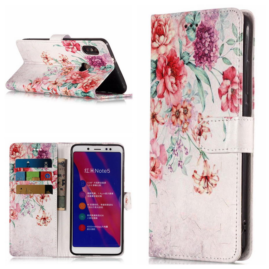 Case Xiaomi Redmi Note 5 #เคสฝาพับสไตล์กระเป๋าสตางค์พิมพ์ลายสวยๆ Pattern Printing Wallet Leather
