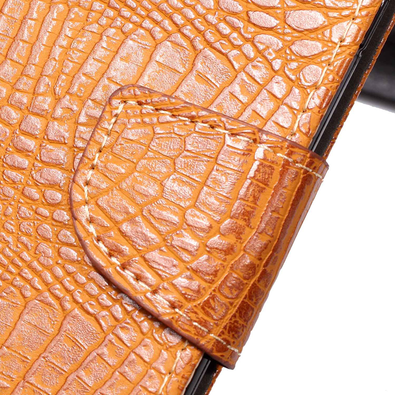 เคส Samsung Galaxy J4+ #เคสฝาพับหนัง PU ผิวหนังจระเข้ Crocodile Texture Splicing PU Leather