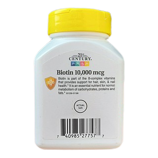 21st Century® Biotin 800 mcg 110 Tablets, 5000 mcg 110 Capsules,10000 mcg 120 Tablets ไบโอติน