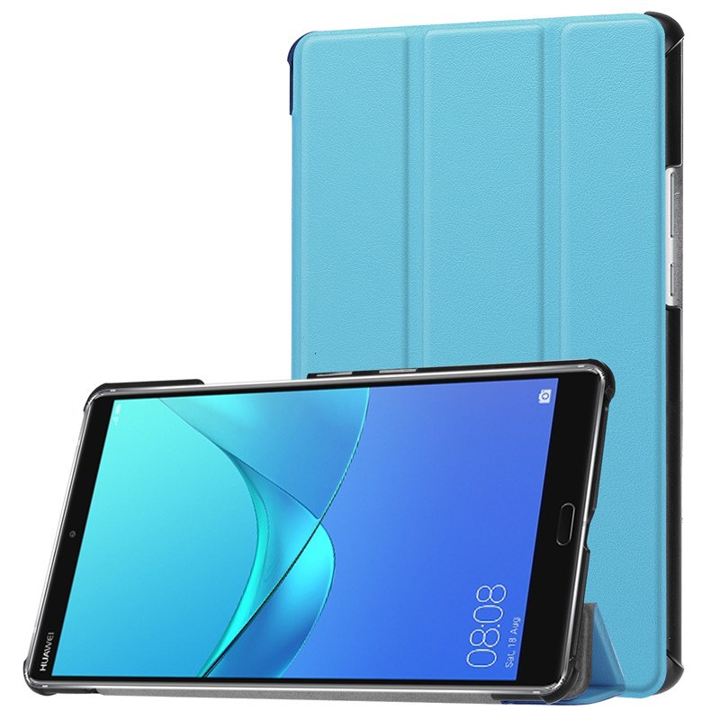Case Huawei MediaPad M5 8.4 นิ้ว #เคสฝาพับหนัง PU แบบพับ 3 พับ Tri-fold Leather Folio Case