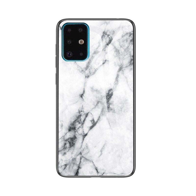 Case Samsung Galaxy A51 #เคสฝาหลัง Gradient Color ลายหินอ่อน Glass + PC + TPU Hybrid Case