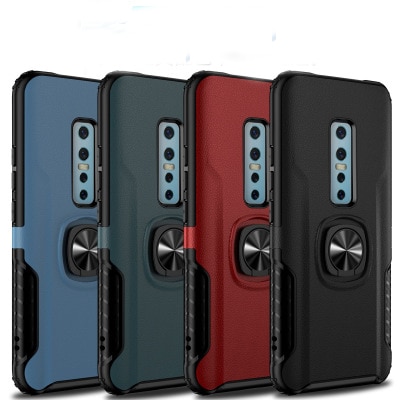 Case Vivo V17 Pro #เคสฝาหลังพลาสติกมีแหวนสวมนิ้ว [แผ่นโลหะแม่เหล็กในตัว] PC + TPU Hybrid Back