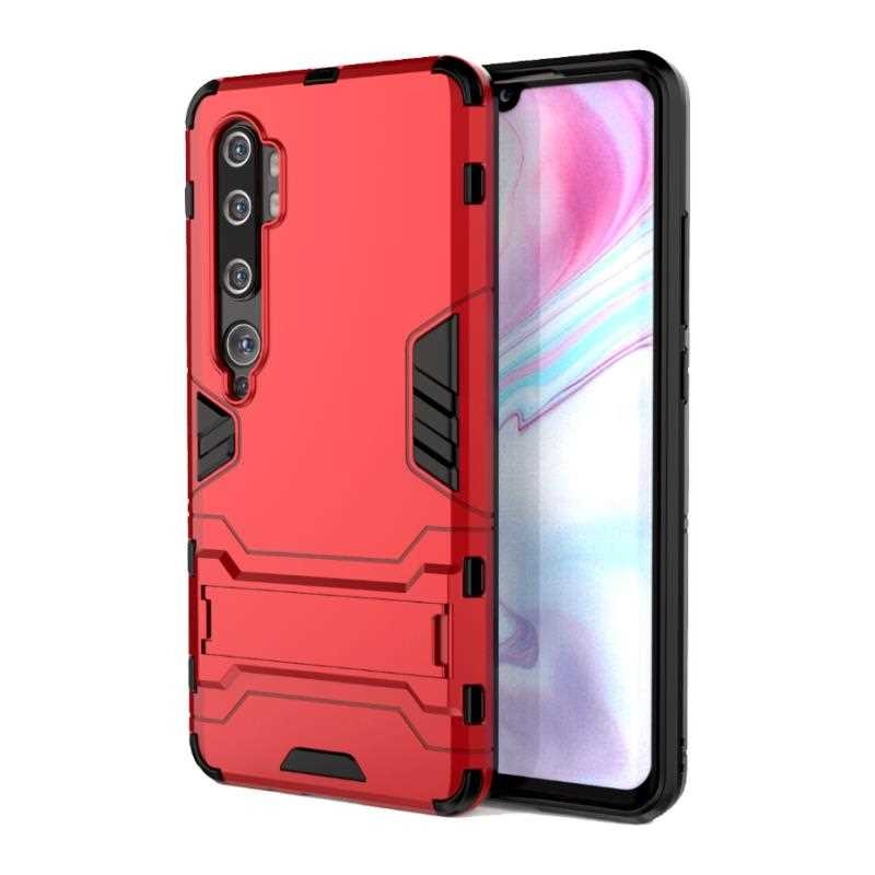 เคส Xiaomi Mi Note 10 Pro #เคสฝาหลังกันลื่น Cool Tyre Pattern Kickstand (PC + TPU)