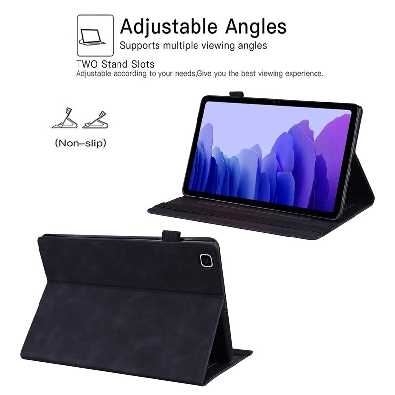 เคส Samsung Galaxy Tab A7 Lite 8.7" (T220,T225) #เคสแบบฝาพับมีช่องเสียบบัตรด้านหน้า PU Leather Business Smart Folio Tablet Cover