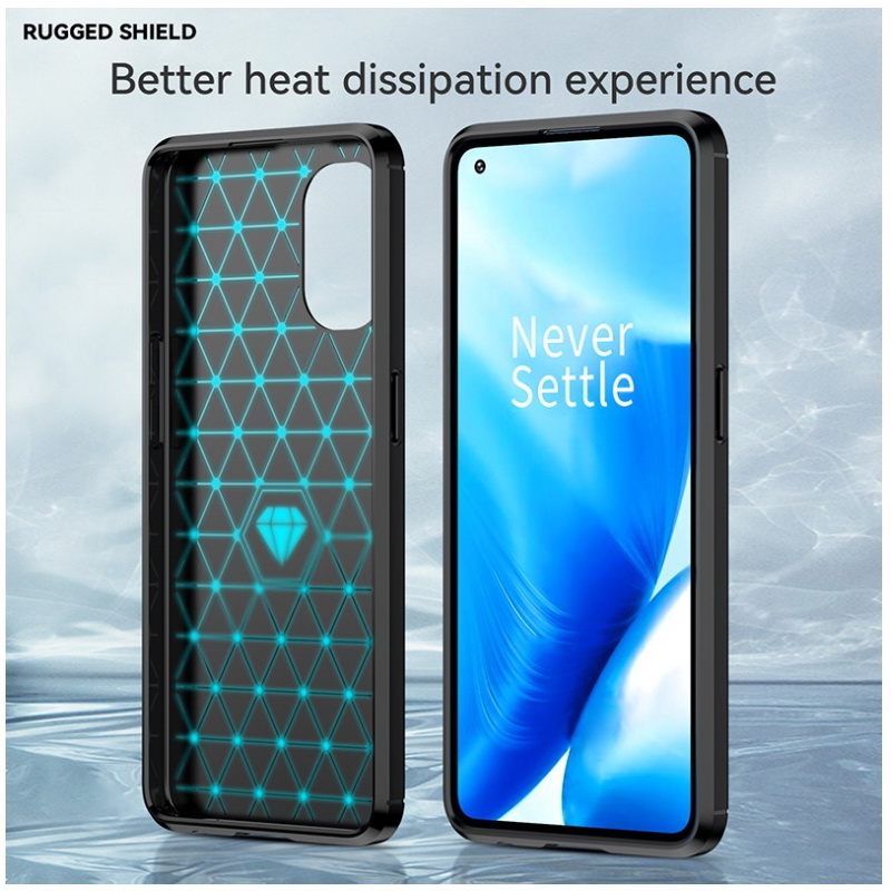เคส OPPO Reno 7z 5G #เคสฝาหลังผิวแปรงคาร์บอนไฟเบอร์ Brushered TPU Back Case