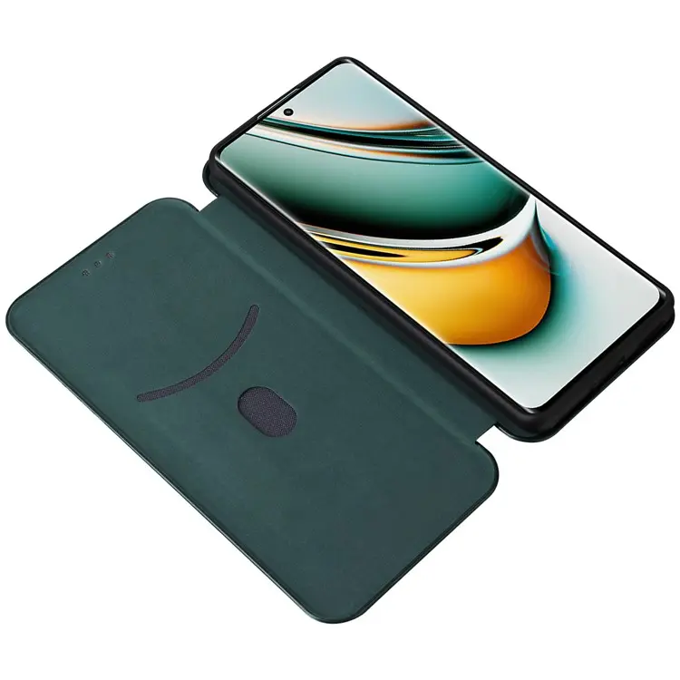 เคส realme 11 Pro Plus 5G#เคสฝาพับลายคาร์บอนไฟเบอร์มีช่องใส่การ์ด Carbon Fiber Wallet Card Slot Magnet Stand Phone Cover