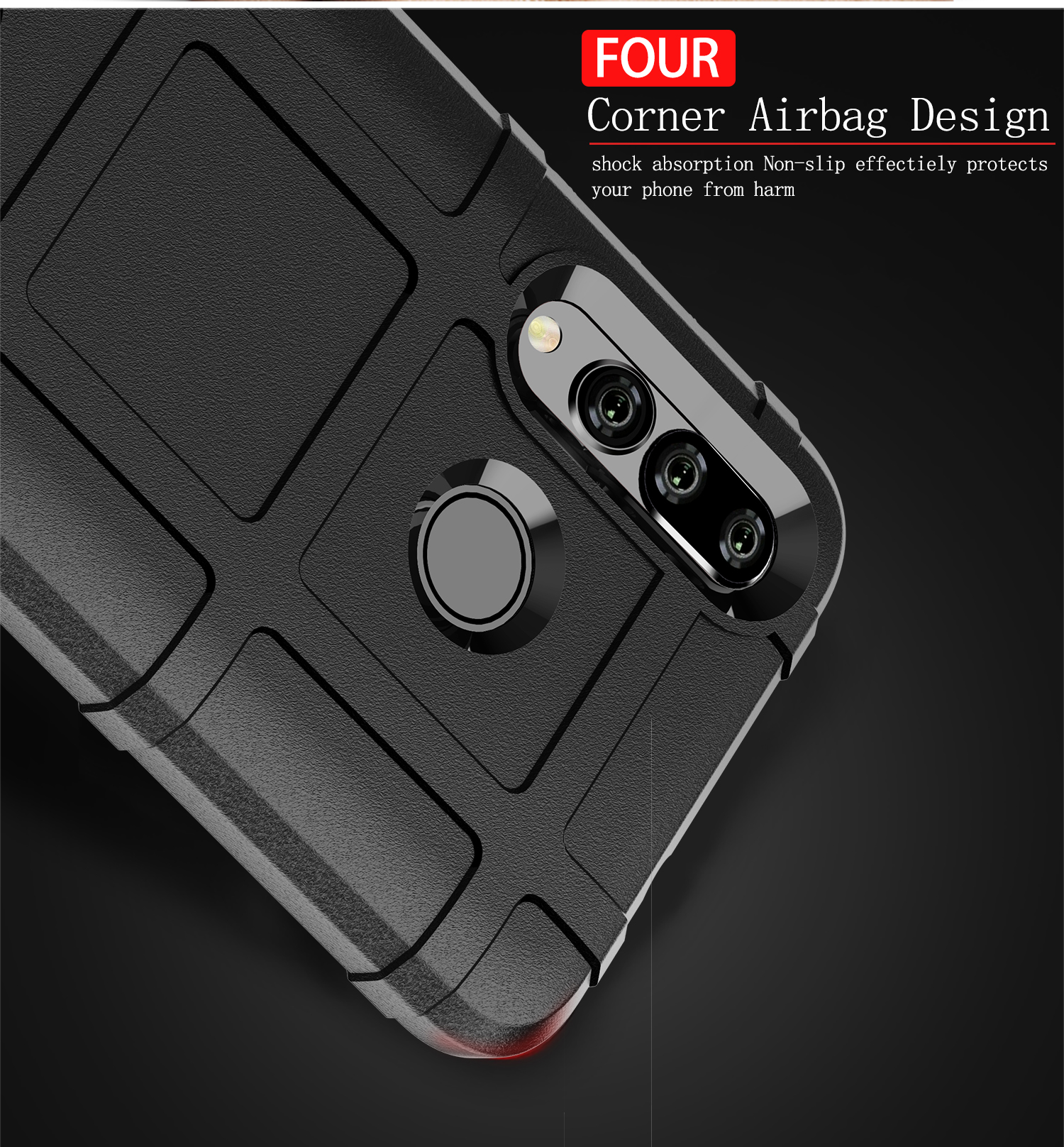 เคส Huawei nova 4 #เคสฝาหลังกันกระแทก Rugged Shield Series Soft Silicone Shock Absorption Matte