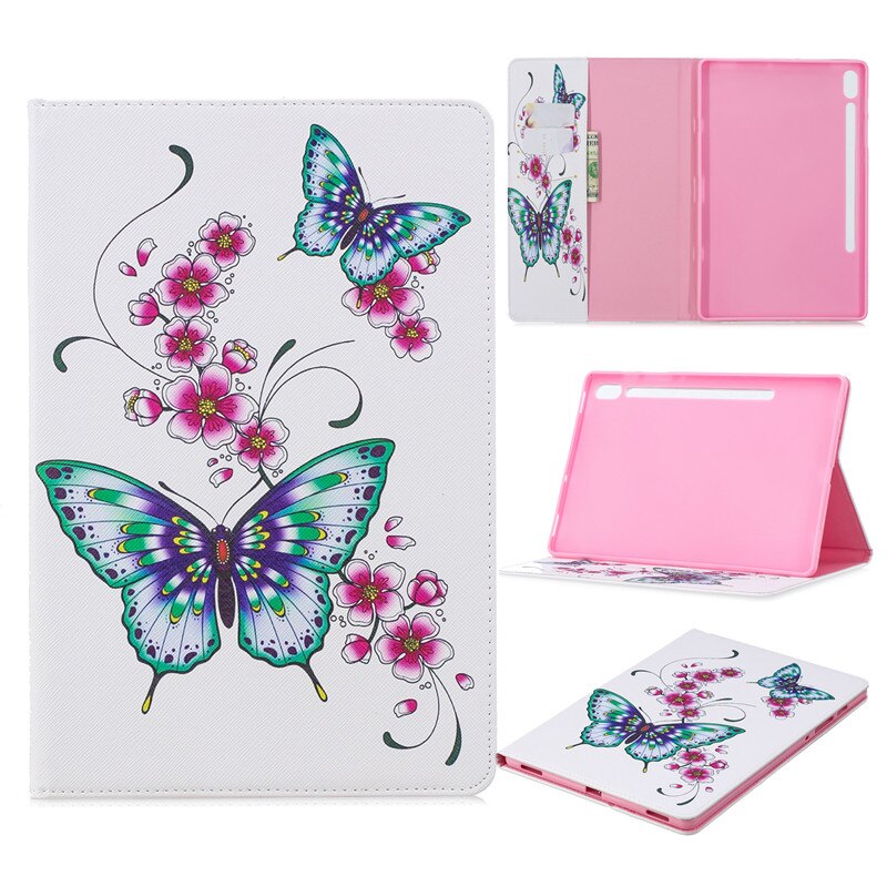 เคส Samsung Galaxy Tab S7 SM-T870 SM-T875 #เคสฝาพับสไตล์กระเป๋าสตางค์พิมพ์ลายสวยๆ Pattern Printing Magnetic Leather