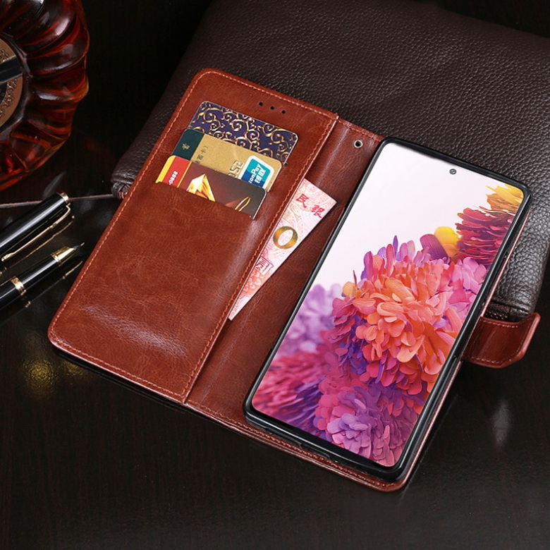 Case Samsung Galaxy S21 FE 5G #เคสฝาพับแบบกระเป๋าสตางค์หนัง PU ผิวหนังม้า Crazy Horse