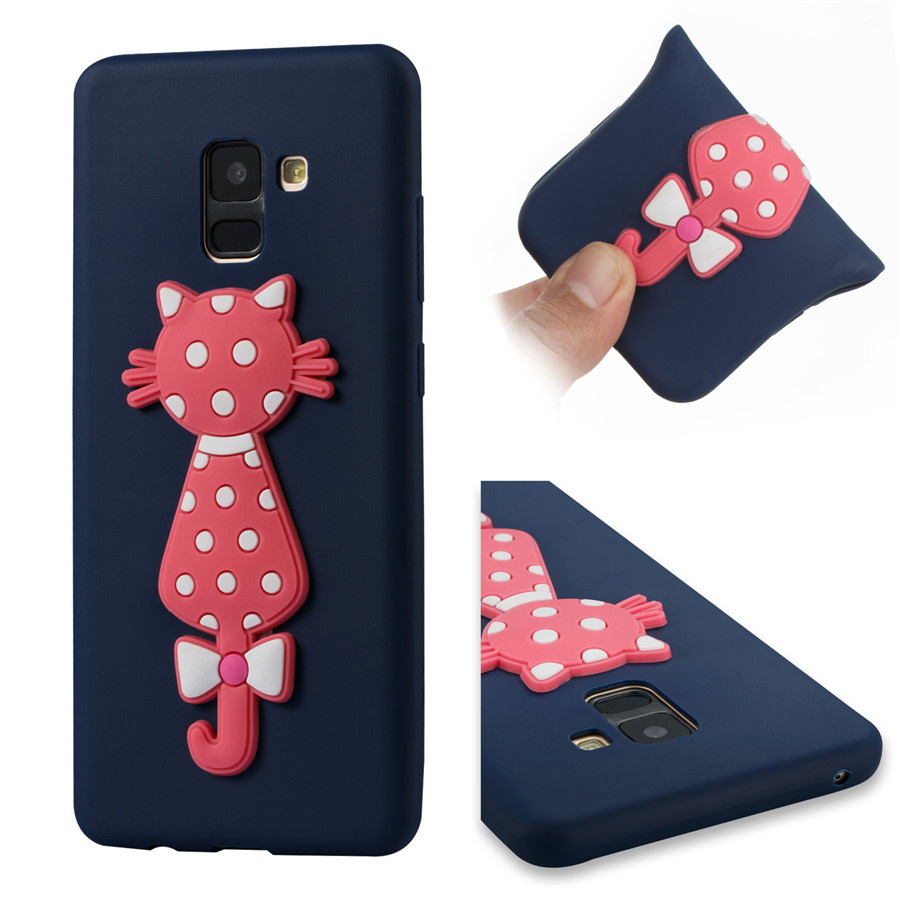 Case Samsung Galaxy A8 (2018) #เคสฝาหลัง TPU นิ่มรูปแมว 3D น่ารักๆ