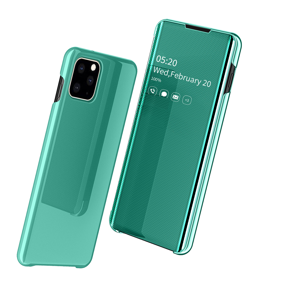 Case iPhone 11 6.1 inch (2019) #เคสฝาพับปกโปร่งแสงผิวเงา Electroplating Mirror Surface Window View