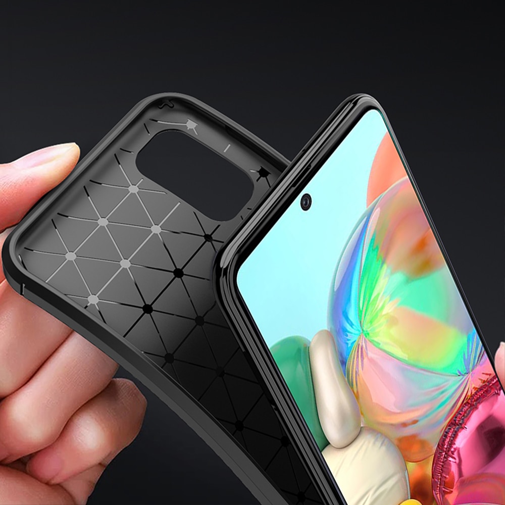 Case Samsung Galaxy A51 #เคสฝาหลังนิ่ม Carbon Fiber Anti-drop TPU Protection (สินค้าตัวอย่างสินค้าจริงตรงตามรุ่น)