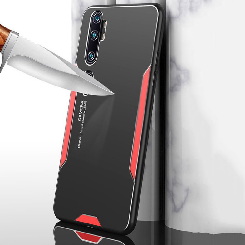 เคส Xiaomi Mi Note 10 Pro #เคสฝาหลังไฮบริด Metal +TPU Shockproof metal back plate Phone Back Cover
