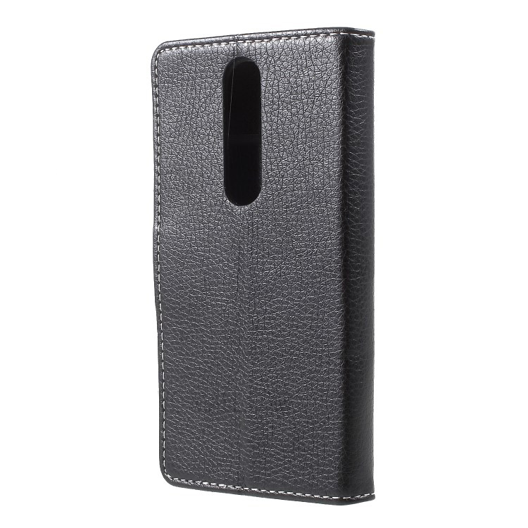 เคส Nokia 5.1 Plus / X5 #เคสฝาพับแบบกระเป๋าสตางค์หนัง PU ผิวลิ้นจี่ Litchi Grain Wallet