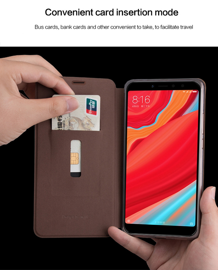 Case Xiaomi Redmi S2 #เคสฝาพับหนัง PU Vintage MOFI Flip Stand case