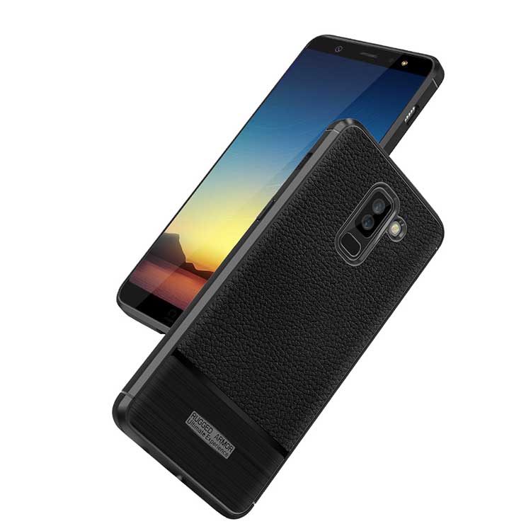 Case Samsung Galaxy J8 (2018) #เคสฝาหลัง TPU นิ่มผิวลิ้นจี่กันลื่นคุณภาพดีราคาถูก