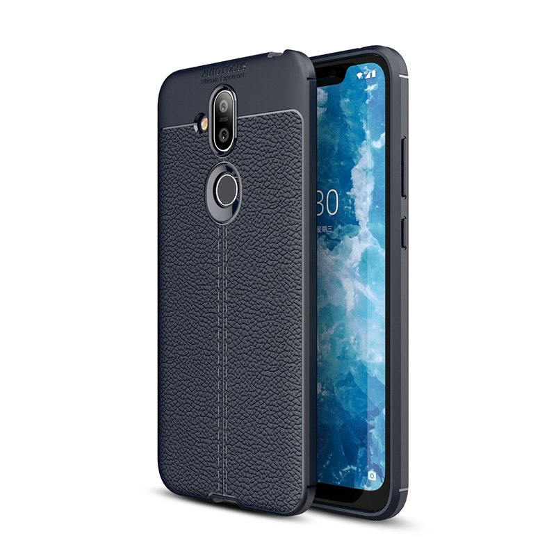Case Nokia 8.1 / X7 #เคสฝาหลัง TPU ผิวลิ้นจี่ช่วยป้องกันลายนิ้วมือและกันลื่นได้ดี