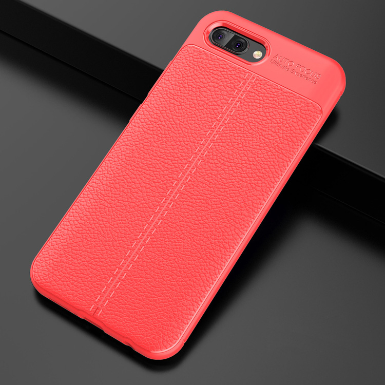 เคส Honor 10 #เคสฝาหลัง TPU ลายหนัง PU ผิวลิ้นจี่ช่วยป้องกันลายนิ้วมือคุณภาพดี