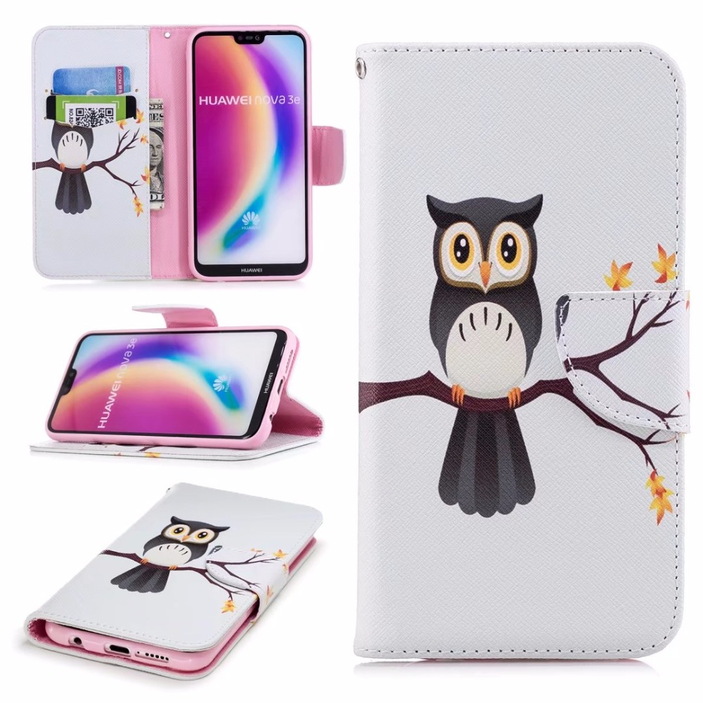 Case Huawei P20 Lite/Nova 3e #เคสฝาพับสไตล์กระเป๋าสตางค์พิมพ์ลายสวยๆ Pattern Printing Magnetic Leather