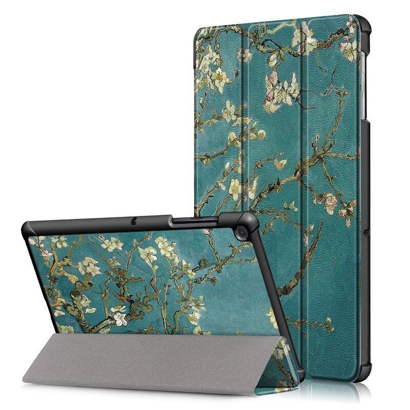 เคส Samsung Galaxy Tab S5e SM-T720 / SM-T725 #เคสฝาพับแบบ 3 พับพิมพ์ลาย Pattern Printing Tri-fold Stand PU Leather Smart Case