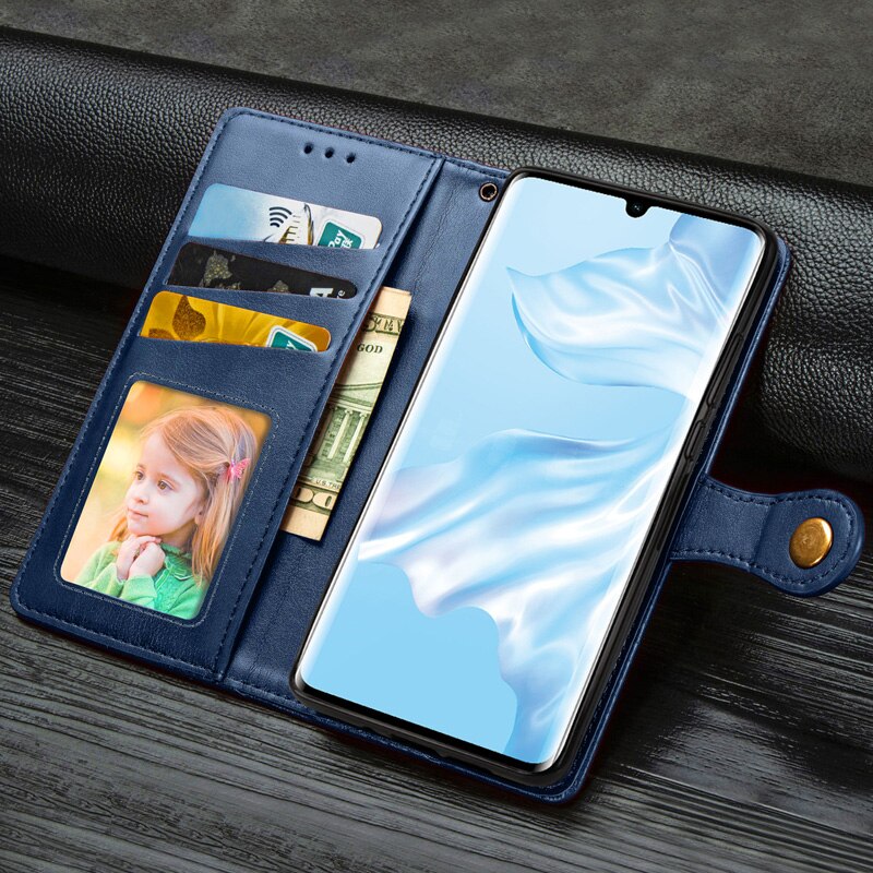 เคส Huawei P30 #เคสฝาพับแบบกระเป๋าสตางค์หนัง PU Textured PU Leather Wallet