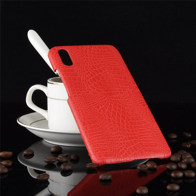 Case vivo V11 / V11 Pro #เคสฝาหลังพลาสติกแข็งเคลือบหนัง PU ลายผิวหนังจระเข้