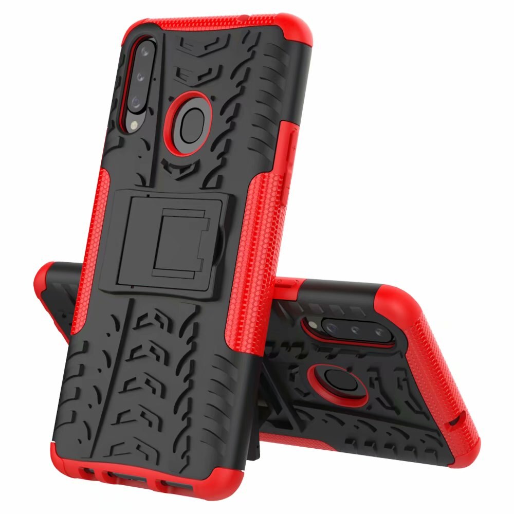เคส Samsung Galaxy A20s #เคสฝาหลังพลาสติกแข็งกันลื่น Cool Tyre Pattern Kickstand (PC + TPU)