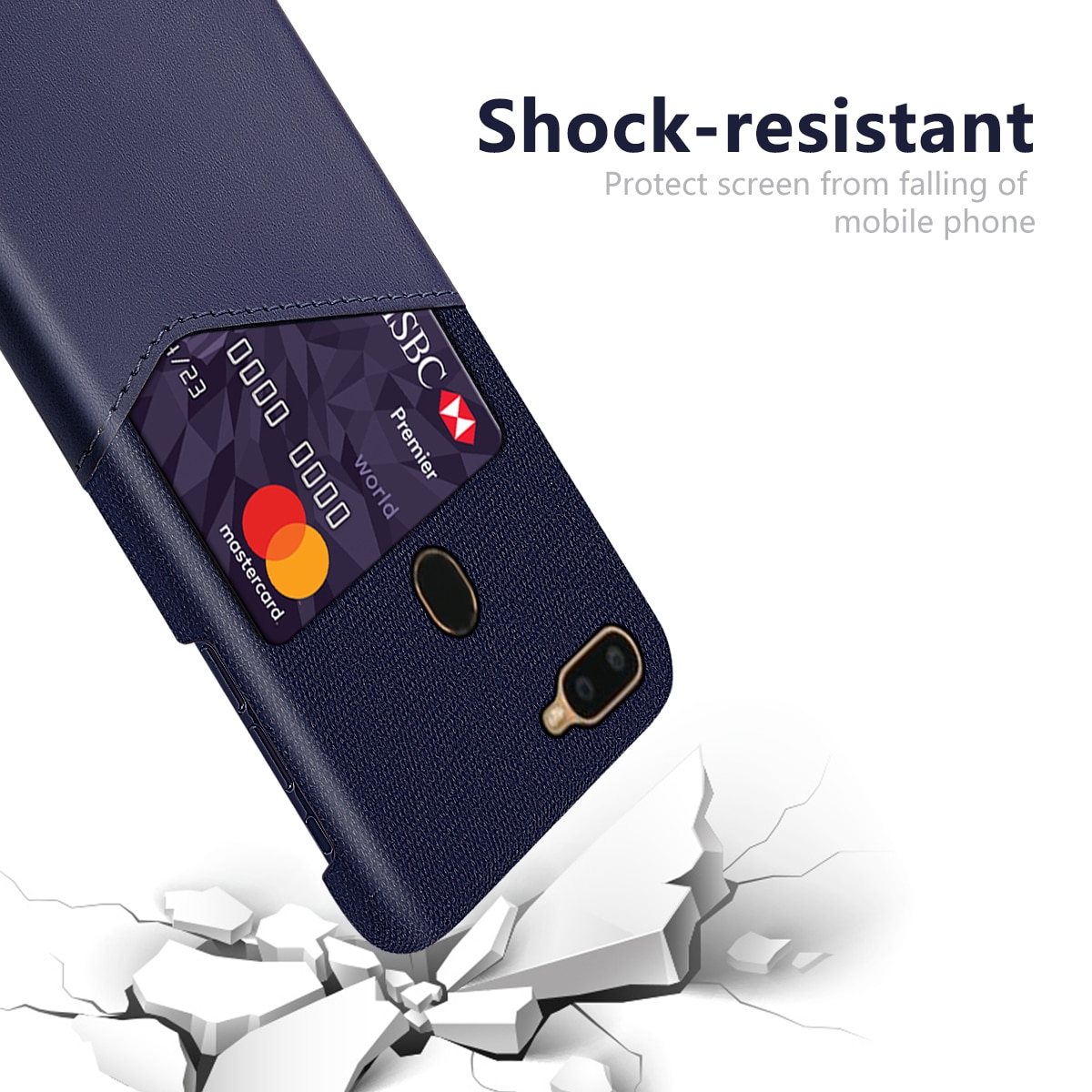 Case OPPO A7 / A5s / AX5s #เคสฝาหลัง Hybrid Protective มีช่องเสียบการ์ด KSQ Card Slot PC + PU Leather + Cloth