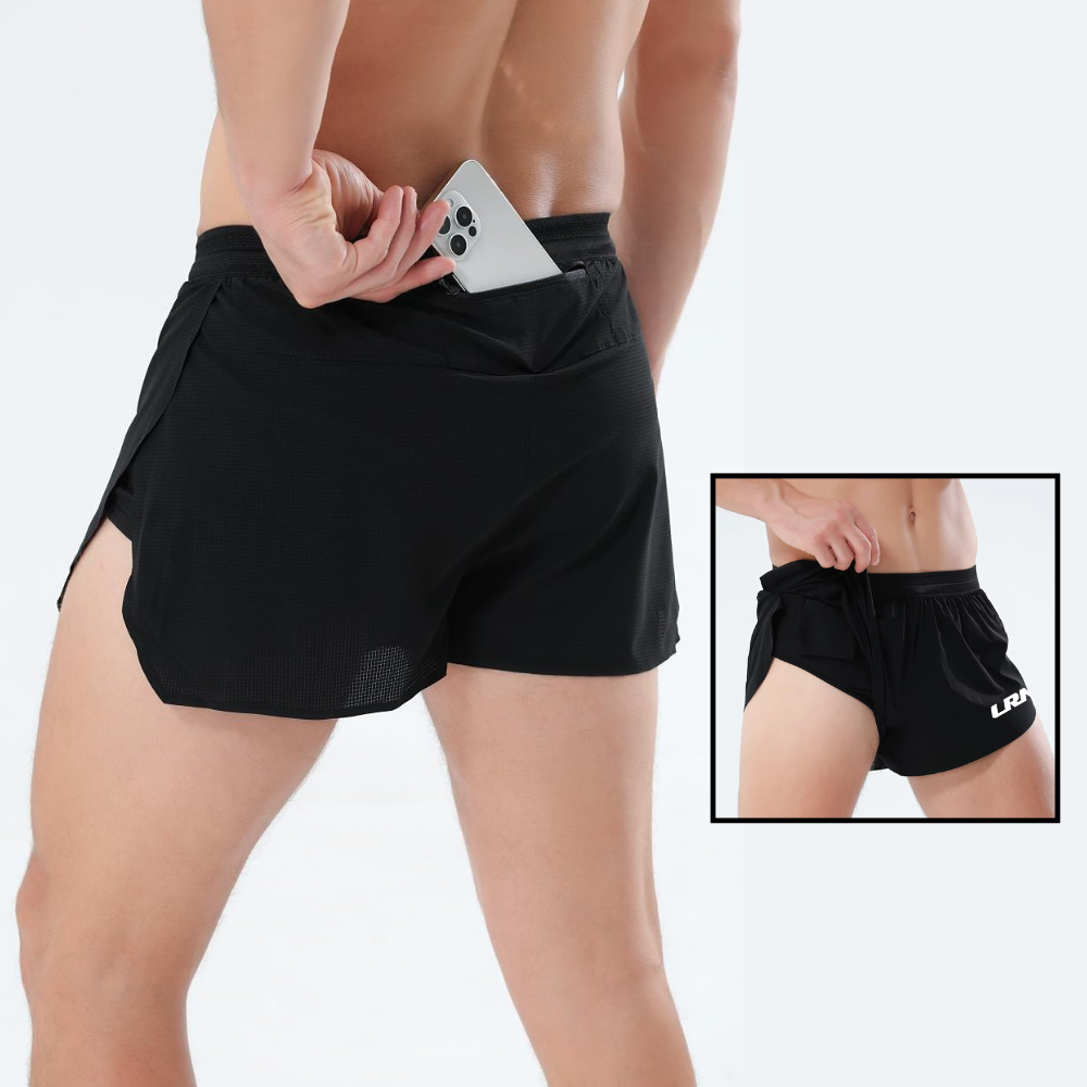 กางเกงวิ่งขาสั้น 1.5" น้ำหนักเบา แห้งไว มีซับในขาสั้น วิ่งมาราธอนได้ทุกระยะ (F15)