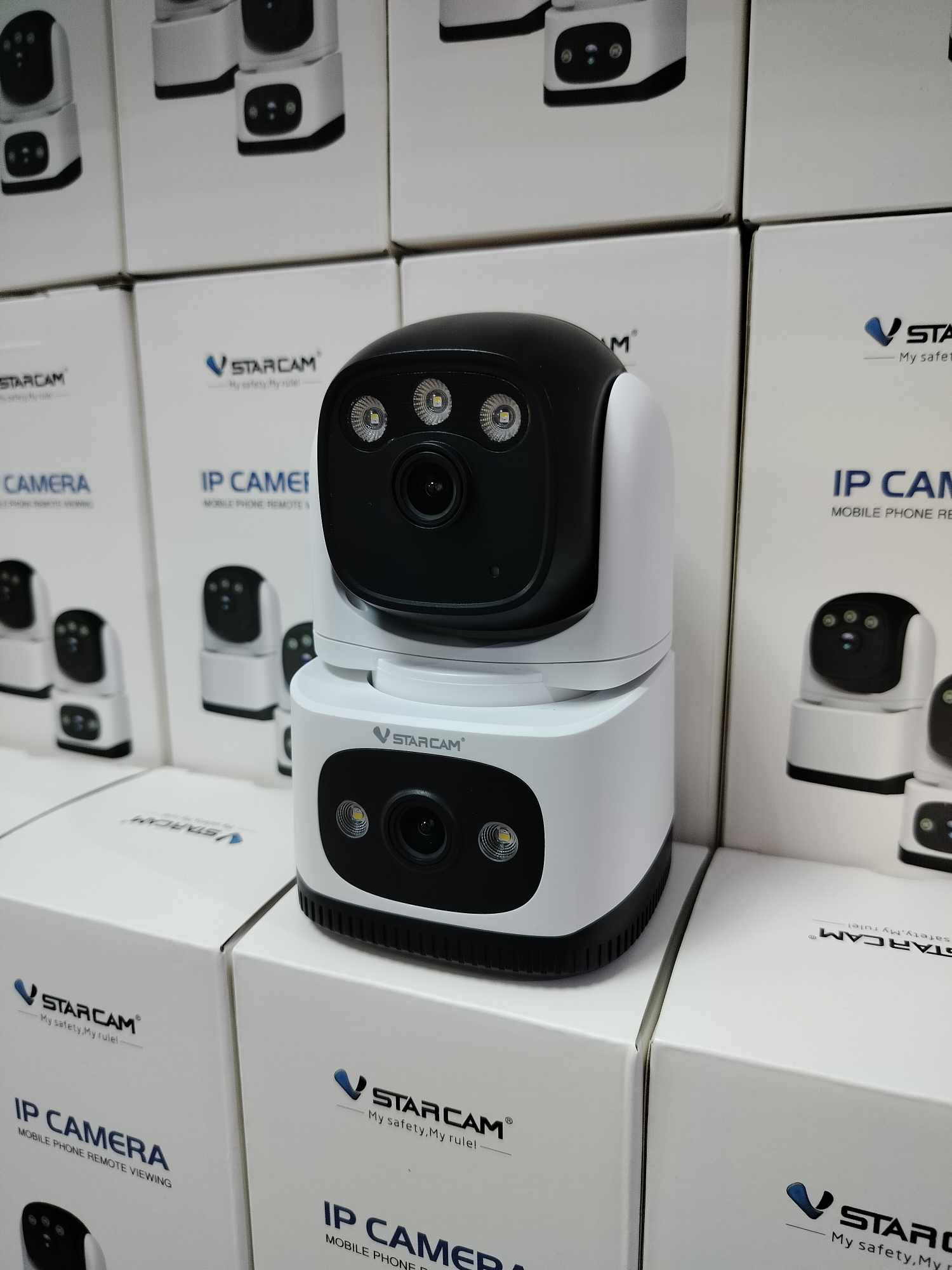 Vstarcam Vstarcam กล้องวงจรปิดภายในแบบใส่ซิมการ์ด กล้อง2เลนส์ รุ่นCG995DR ความคมชัด2ล้านพิกเซล ขาว