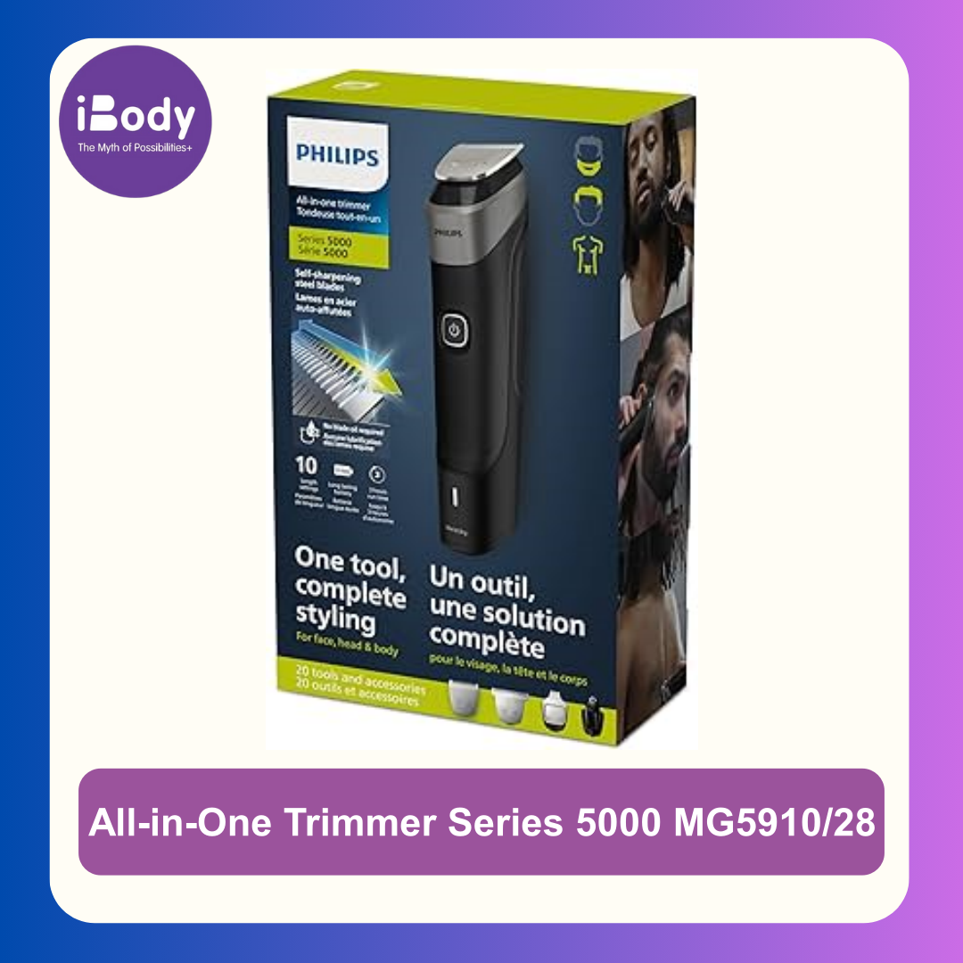 Philips® All-in-One Trimmer Series 5000 MG5910/28 เครื่องโกนขนไฟฟ้า สำหรับใบหน้า ผมและร่างกาย