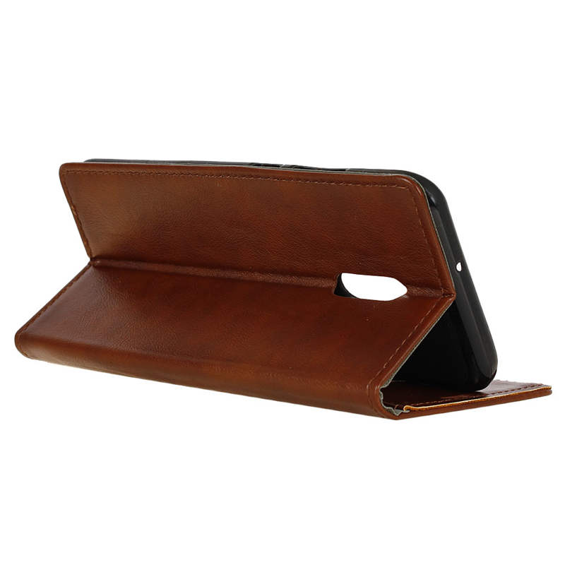 เคส Xiaomi Redmi 5 #เคสฝาพับหนัง PU ผิวหนังม้า Crazy Horse Texture Leather Wallet