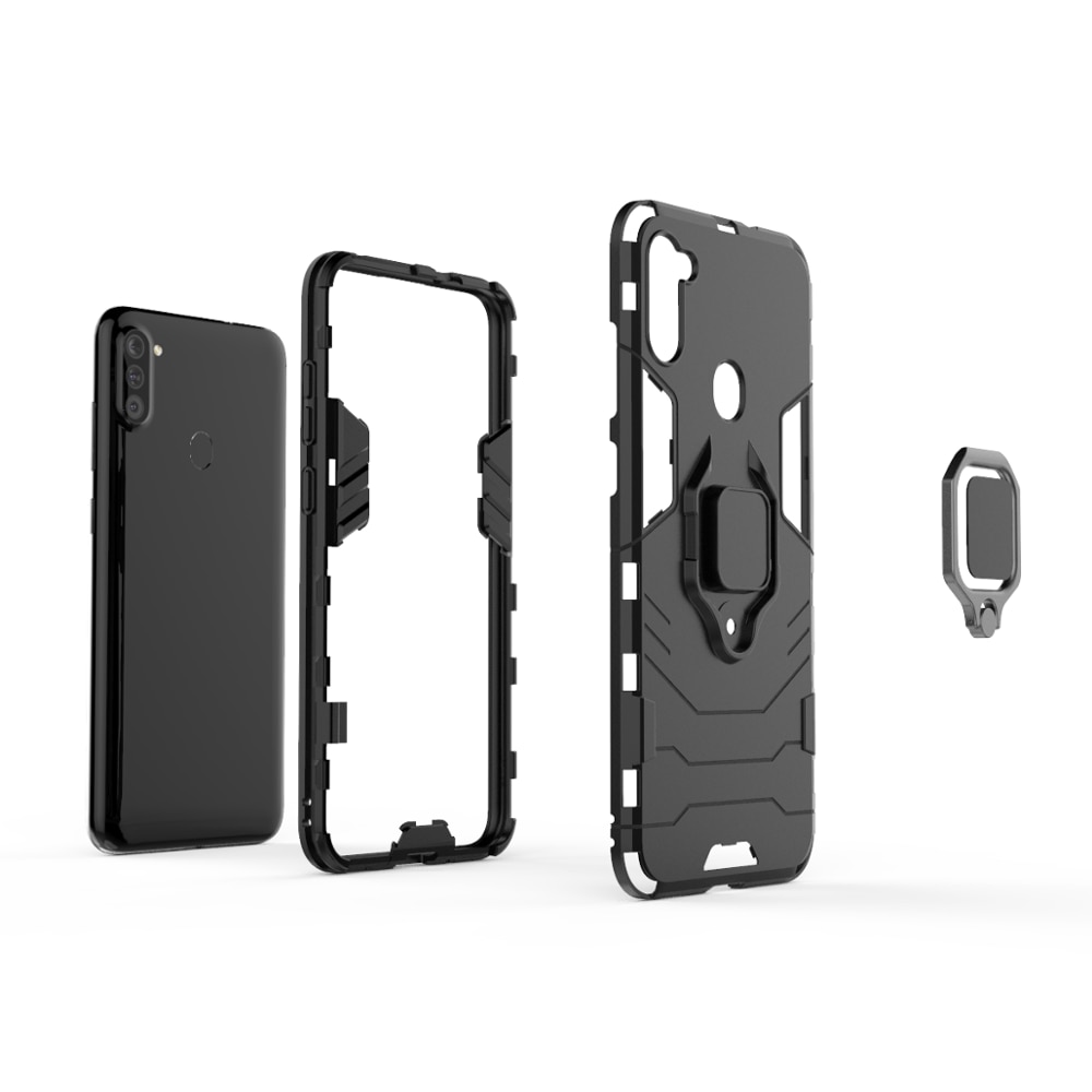 Case Samsung Galaxy A11 #เคสฝาหลังพลาสติกแข็ง +TPU Hybrid Case มีแหวนสวมนิ้วโลหะ
