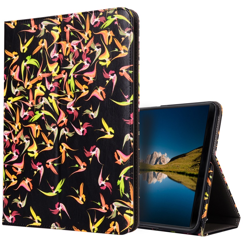 Case Samsung Galaxy TabS3 9.7นิ้วT820 #เคสฝาพับหนัง PU พิมพ์ลาย พร้อมที่คล้องมือพับวาวงตั้งได้