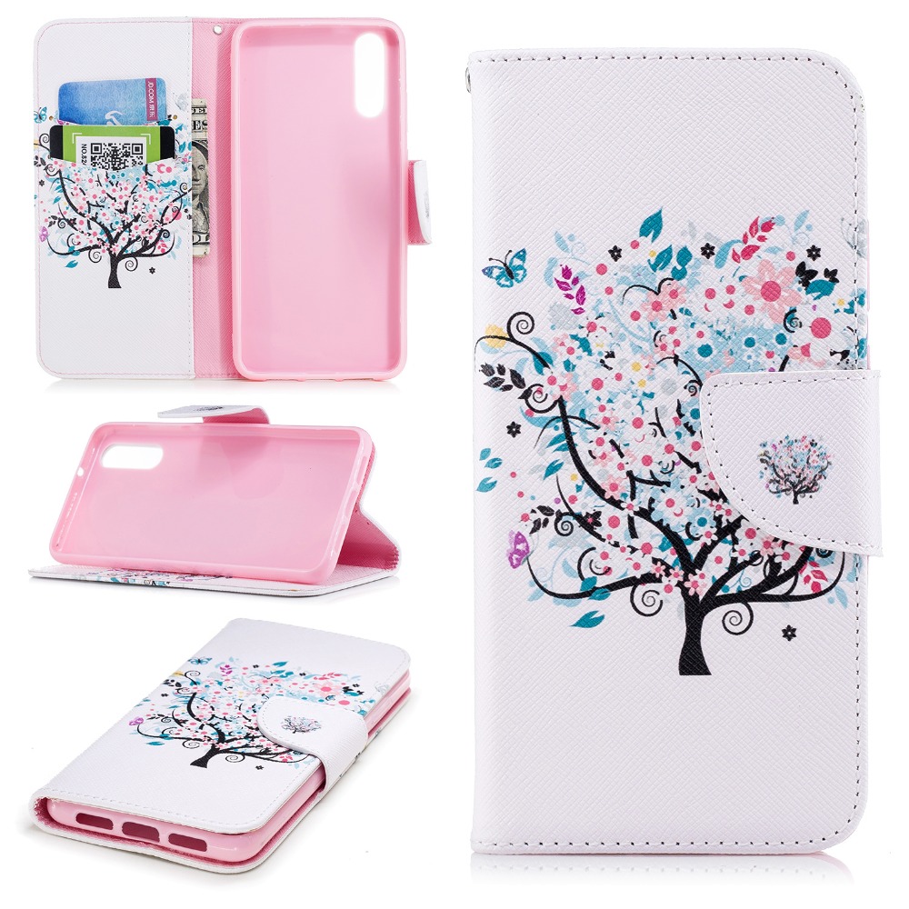 เคส Huawei P20 #เคสฝาพับกระเป๋าสตางค์หนัง PU พิมพ์ลายสวยสวยงามน่ารักๆ