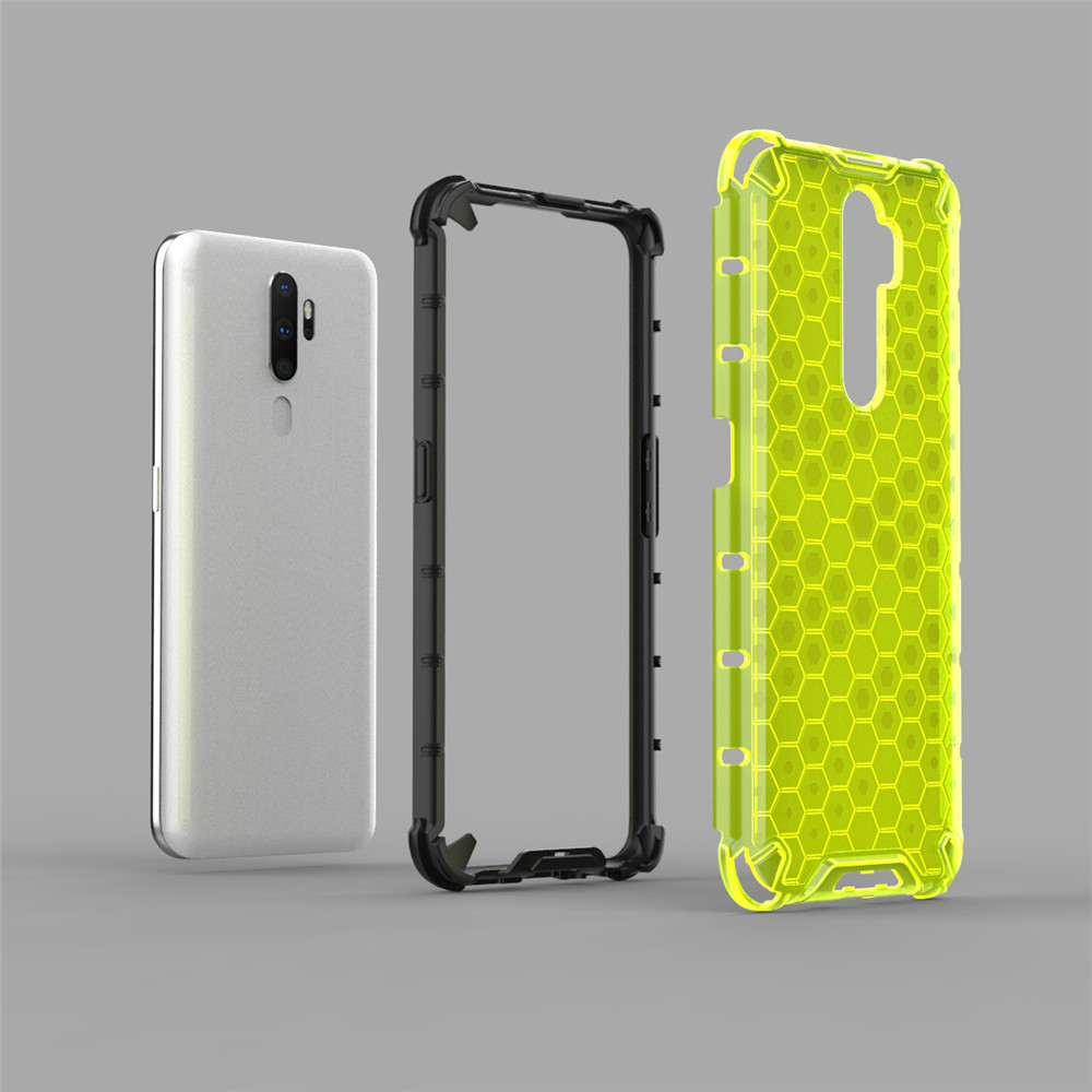 Case OPPO A9 (2020) / OPPO A5 (2020) #เคสฝาหลังกันกระแทก Honeycomb Shock Absorber TPU + PC + Silicone Hybrid