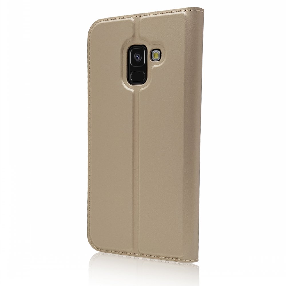 Case Samsung Galaxy A8 (2018) #เคสฝาพับหนัง PU Magnetic Adsorption Stand Leather Card Holder