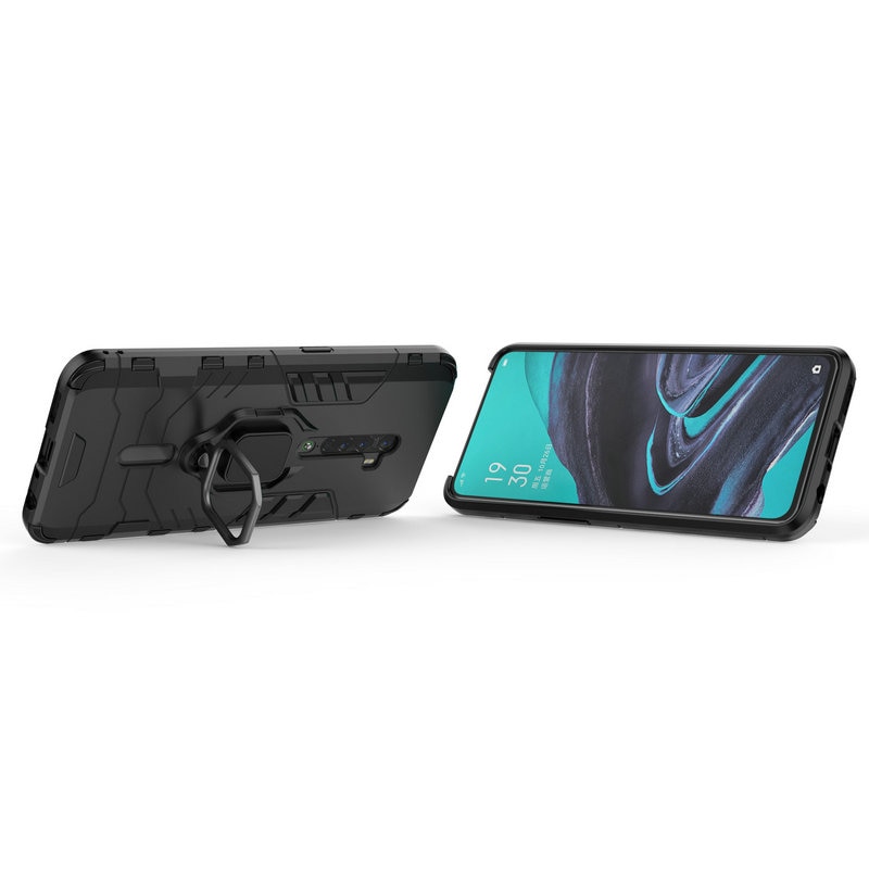 Case OPPO Reno 2F #เคสฝาหลังพลาสติกแข็ง +TPU Hybrid Case มีแหวนสวมนิ้วโลหะ