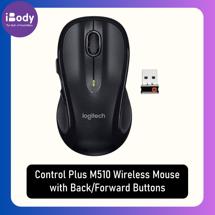 (Logitech®) Control Plus M510 Wireless Mouse with Back/Forward Buttons โลจิเทค เมาส์ไร้สาย พร้อมปุ่มย้อนกลับ/ไปข้างหน้า