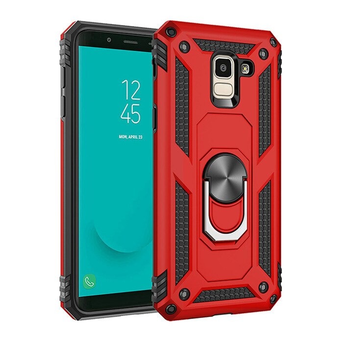 เคส Samsung Galaxy A8 (2018)#เคสฝาหลัง Hybrid TPU+PC มีแหวนสวมนิ้ว