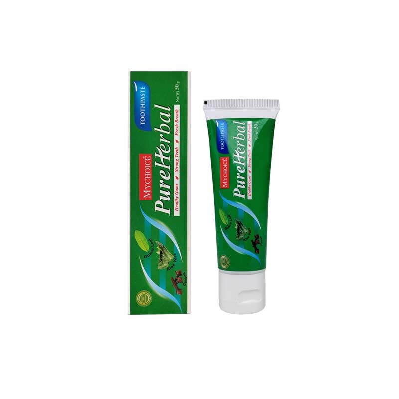 [ EXP 6/10/2024 ] Mychoice Pure Herbal Toothpaste 50g. ยาสีฟัน ยาสีฟันสมุนไพร ยาสีฟันฟันขาว ยาสีฟันมายช้อยส์