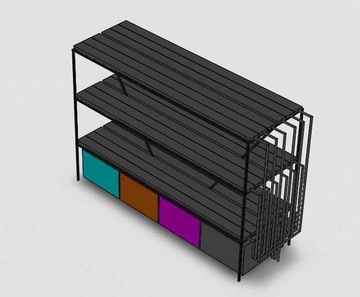 แท่นปลูกพืชแบบราง 2 ชั้น