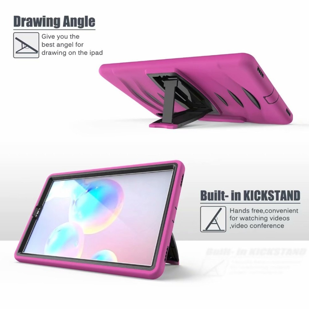 Case Samsung Galaxy Tab S6 SM-T860/T865 #เคสฝาหลังกันกระแทกพลาสติกแข็ง + ซิลิโคนพร้อมขาตั้ง