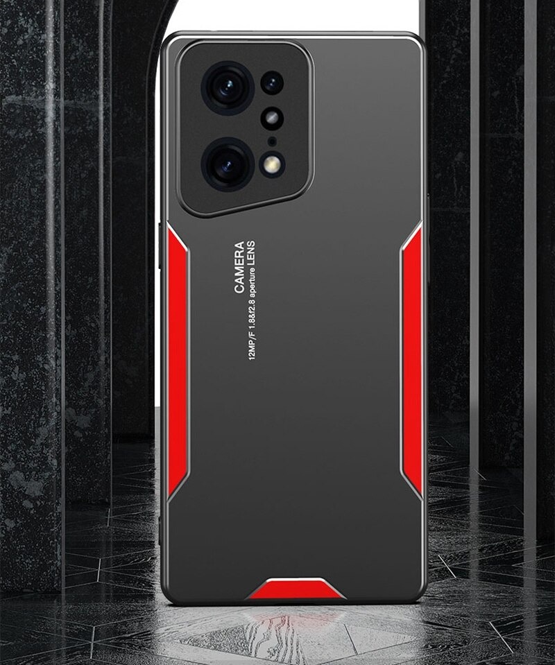 เคส OPPO Find X5 Pro 5G #เคสฝาหลังไฮบริด Metal +TPU Shockproof metal back plate Phone Back Cover