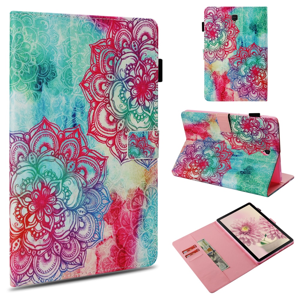 Case Samsung Galaxy Tab S4 10.5 T830 T835 #เคสฝาพับหนัง PU พิมพ์ลวดลาย Pattern Printing Wallet Stand Smart Awakening Leather