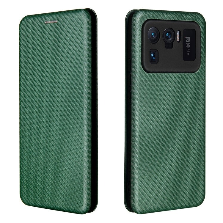 เคส Xiaomi Mi 11 Ultra #เคสฝาพับลายคาร์บอนไฟเบอร์มีช่องใส่การ์ด Carbon Fiber Wallet Card Slot Magnet Stand Phone Cover