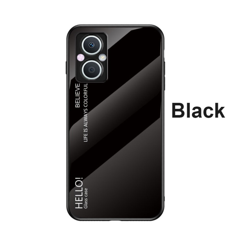 เคส OPPO Reno 7z 5G #เคสฝาหลัง Gradient Color Glass + PC + TPU Hybrid Case