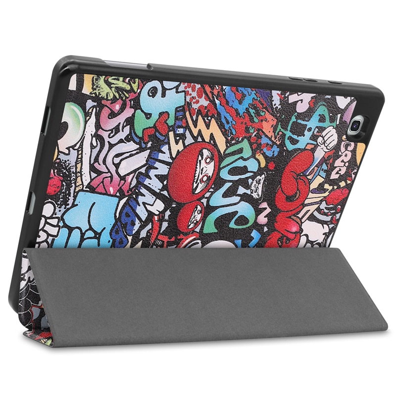 เคส Samsung Galaxy Tab S6 Lite 10.4 SM-P610 P615 P617 #เคสฝาพับหนัง PU พิมพ์ลายมีช่องเก็บปากกา with Pencil Holder Tri-Fold Stand Cover Leather Smart Case