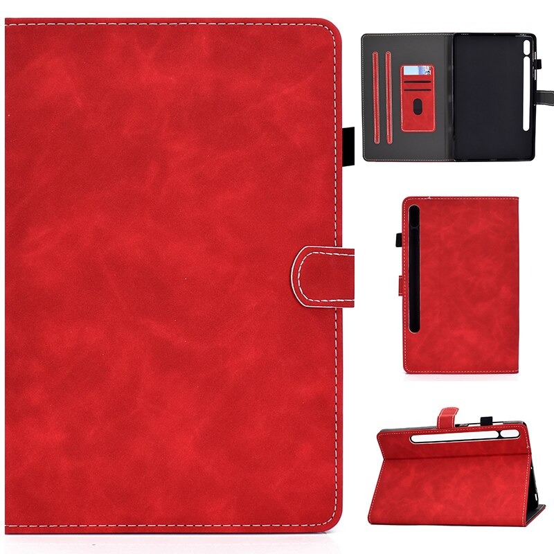 Case Samsung Galaxy Tab S7 SM-T870 SM-T875 #เคสฝาพับหนัง PU มีช่องใส่บัตร Magnetic Flip PU Leather Case Cover Stand