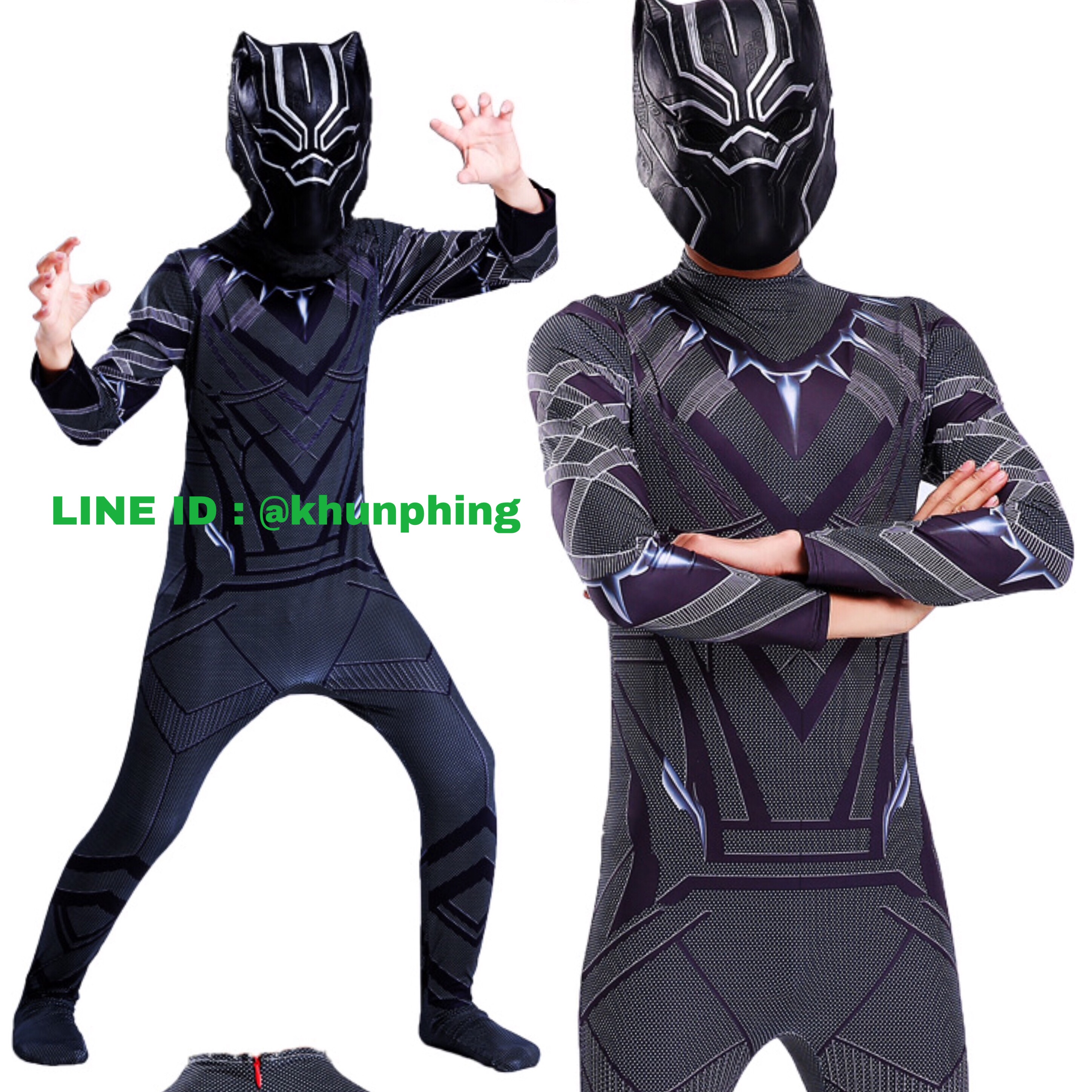 Black Panther ชุดแฟนซีหน้ากากราชาเสือดำเด็กและผู้ใหญ่ 2561